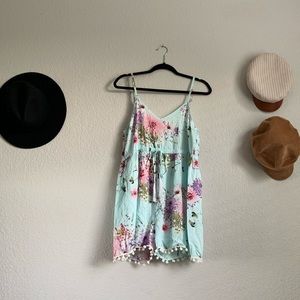Bali Queen: Pastel Floral Romper/ Beach Cover